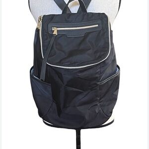 Aimee Kestenberg Black Nylon Backpack with‎ Gold Accents